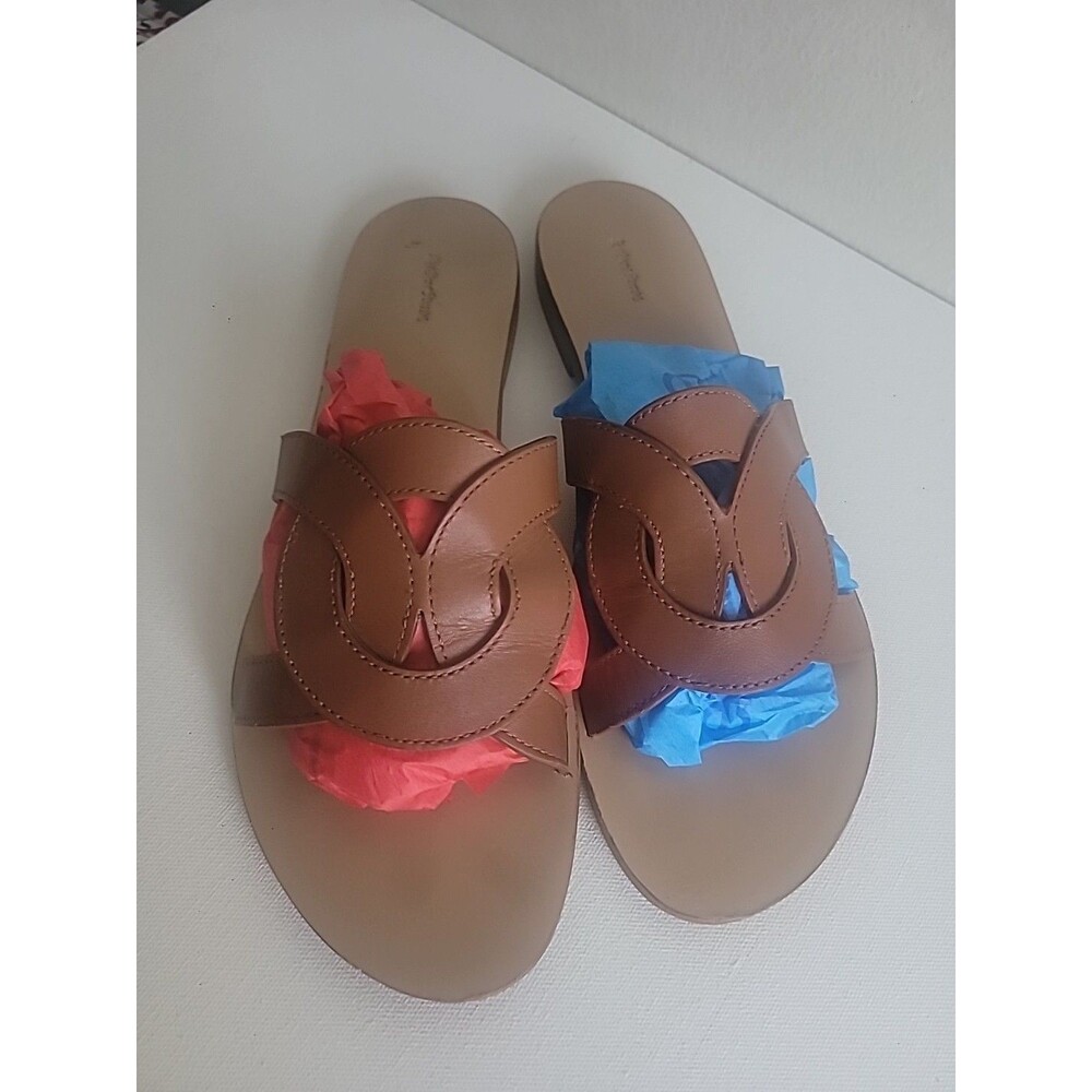 & Other Stories Brown Leather Sandals Sz 8 Beach Vacation Summer